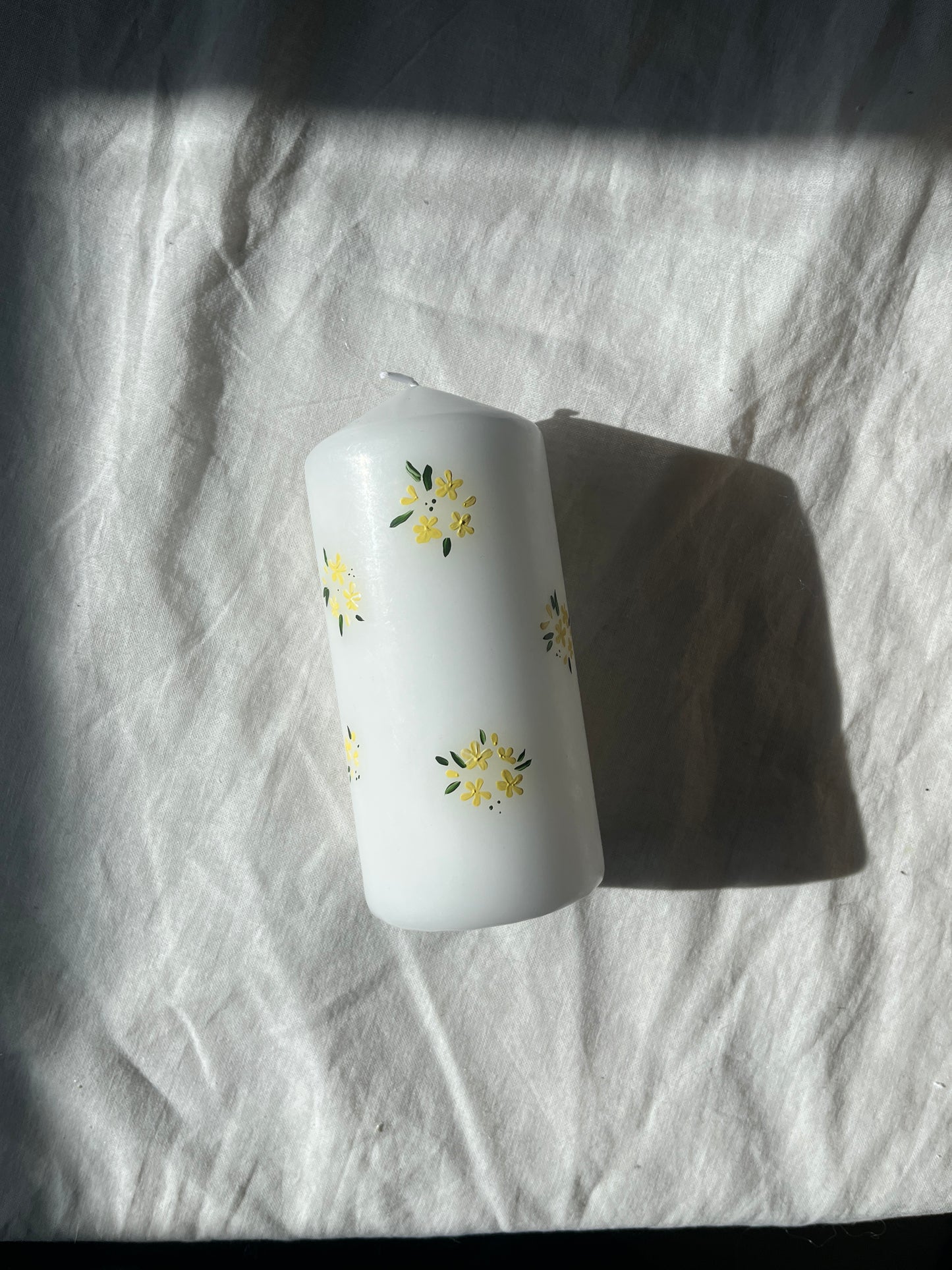 Håndmalte kubbelys (14 cm)