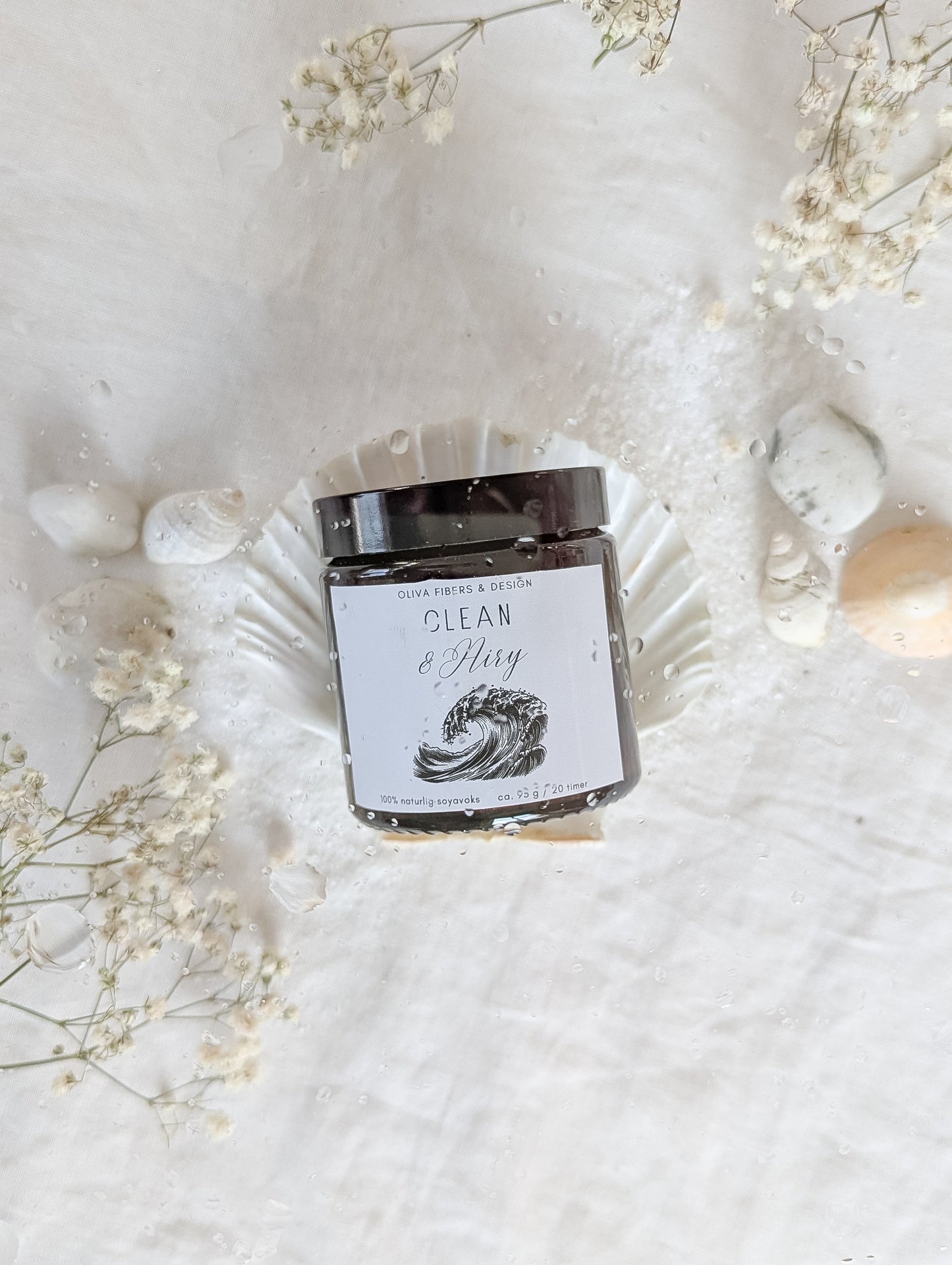 "Clean & Airy" - Duftlys og vokssmelt - Oliva Fibers & Design