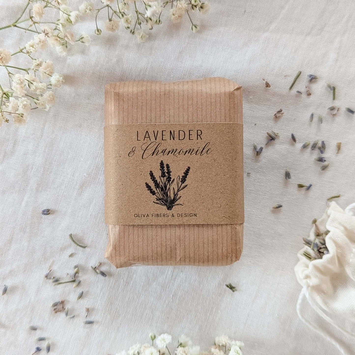 "Lavender & Chamomile" - Duftlys og vokssmelt - Oliva Fibers & Design